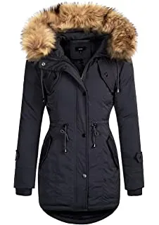 AVANZADA Womens Parka Jacket Thickened Hooded Parka Coat Down Jacket Winter Warm Overcoat