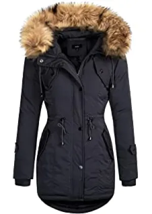 AVANZADA Womens Parka Jacket Thickened Hooded Parka Coat Down Jacket Winter Warm Overcoat