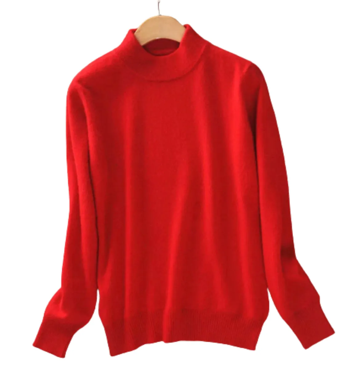 Basic Women's Long Sleeve O Neck Wool Blend Pullover Sweater