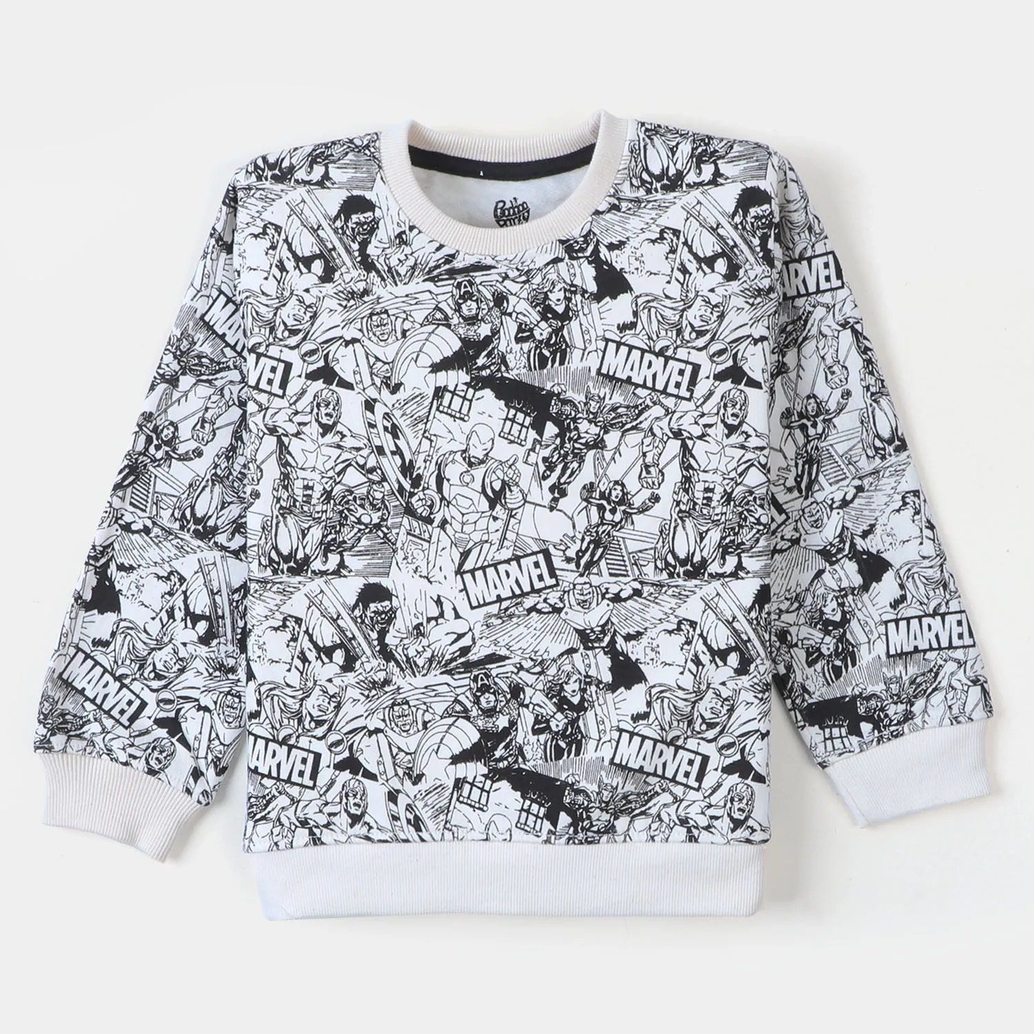 Boys Sweatshirt Action Printed  - White
