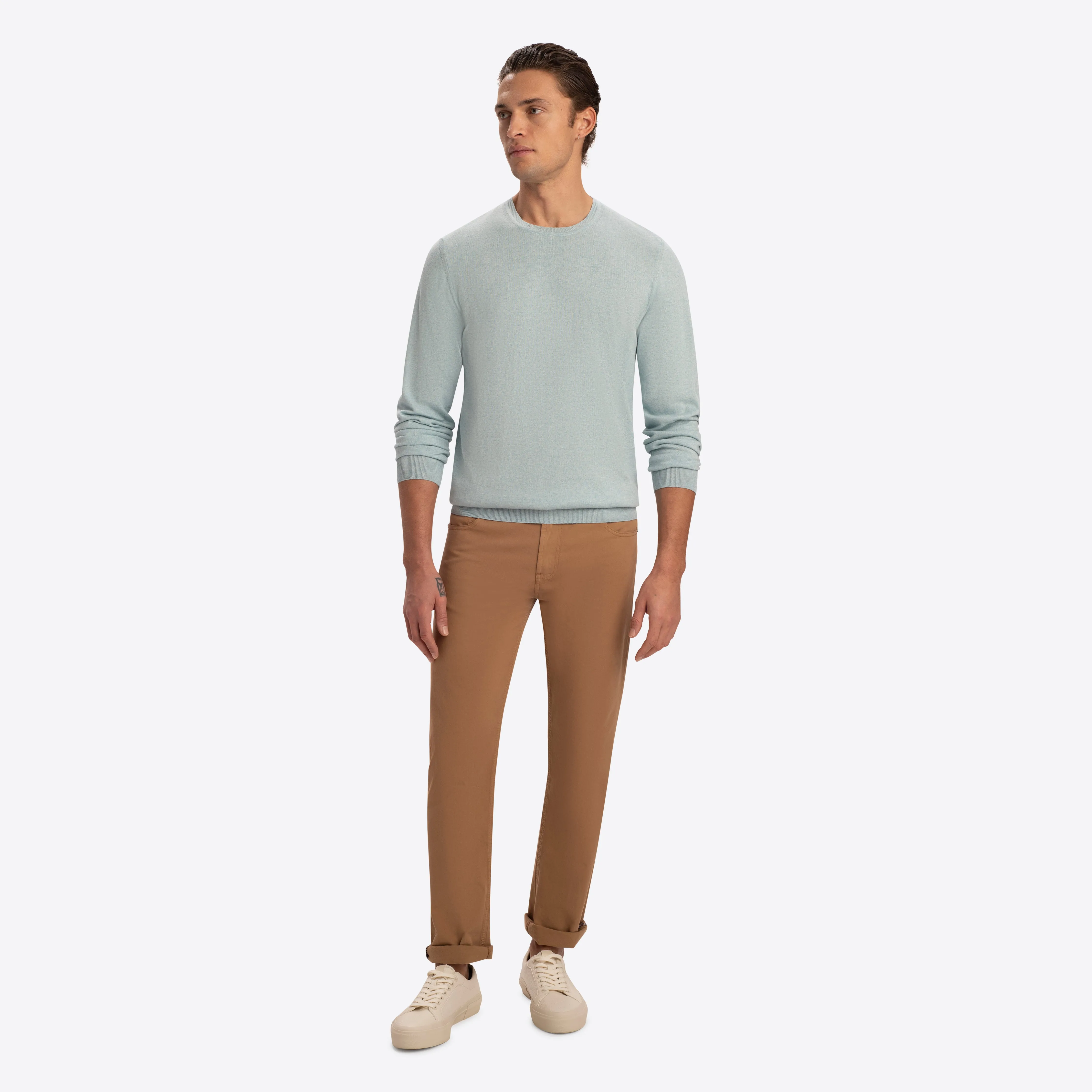 Crew Neck Melange Sweater