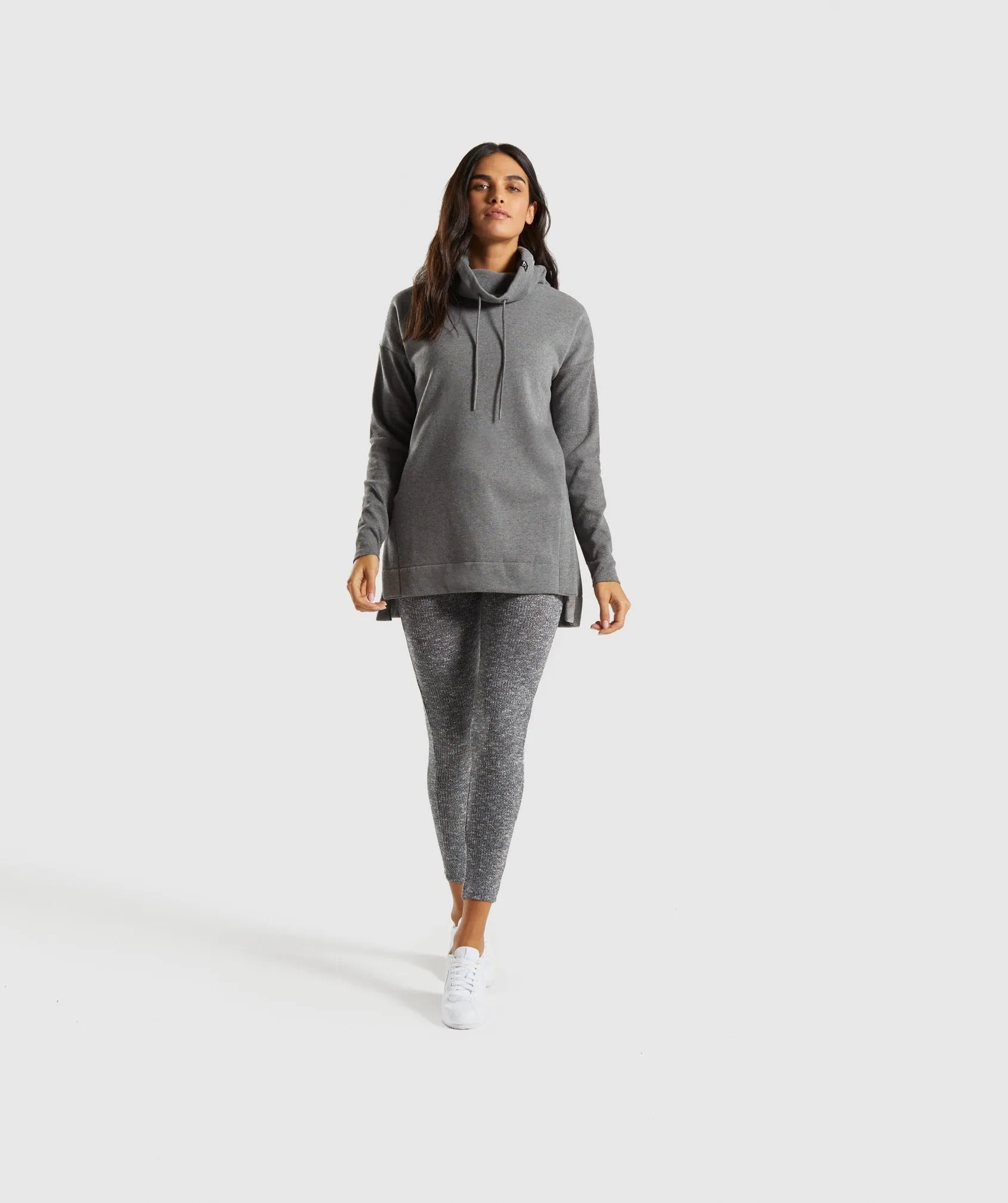 Gymshark Slounge Ribbed Pullover -Charcoal Marl