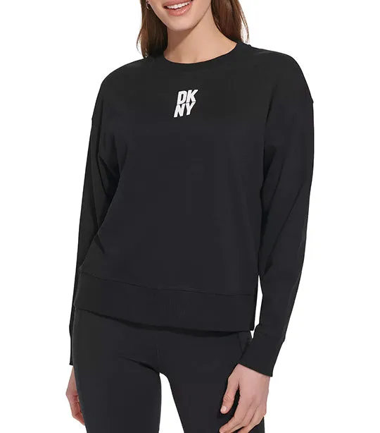 Puff Logo Crew Neck Pullover Black