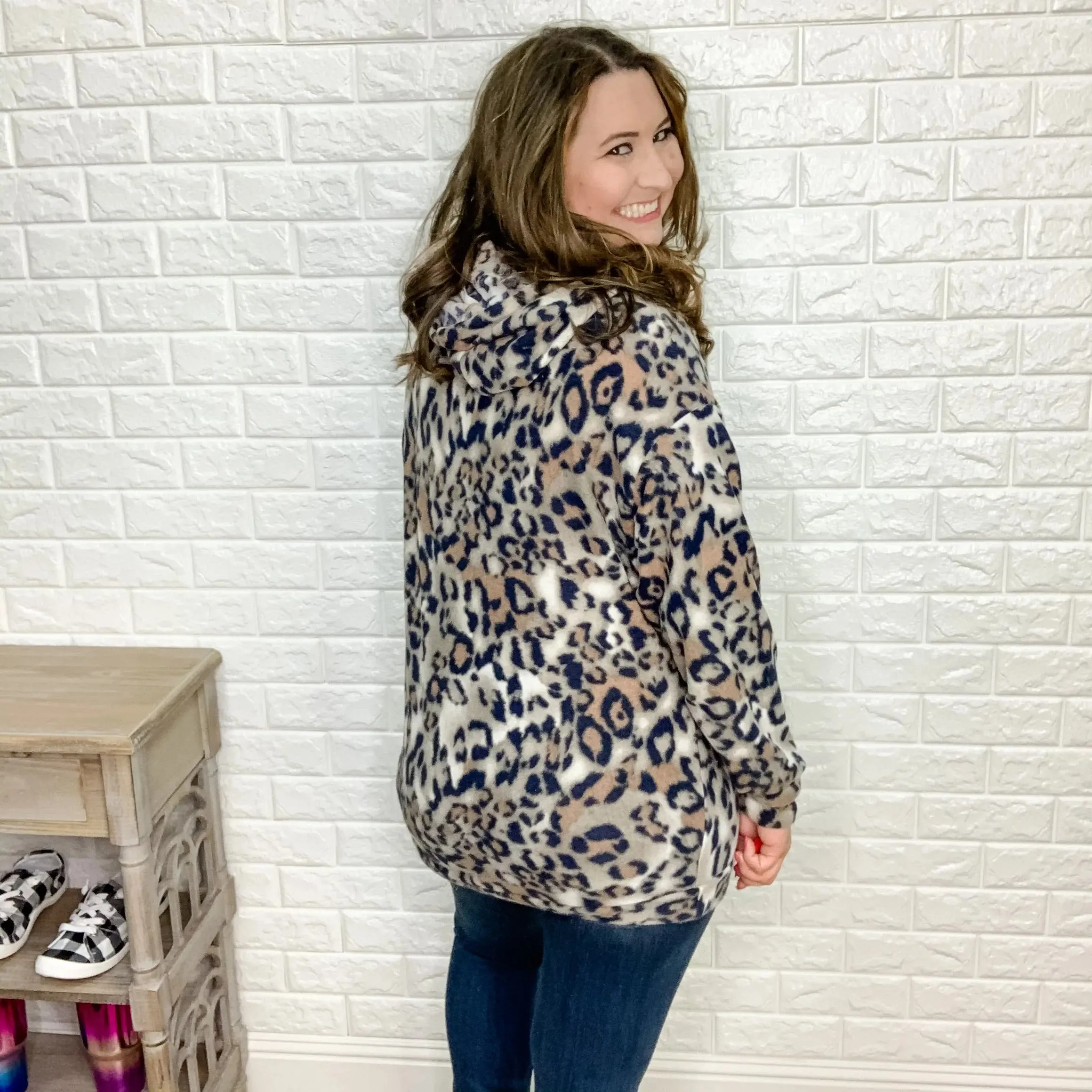 "Tabby" Hacci/Fleece Animal Print Hoodie