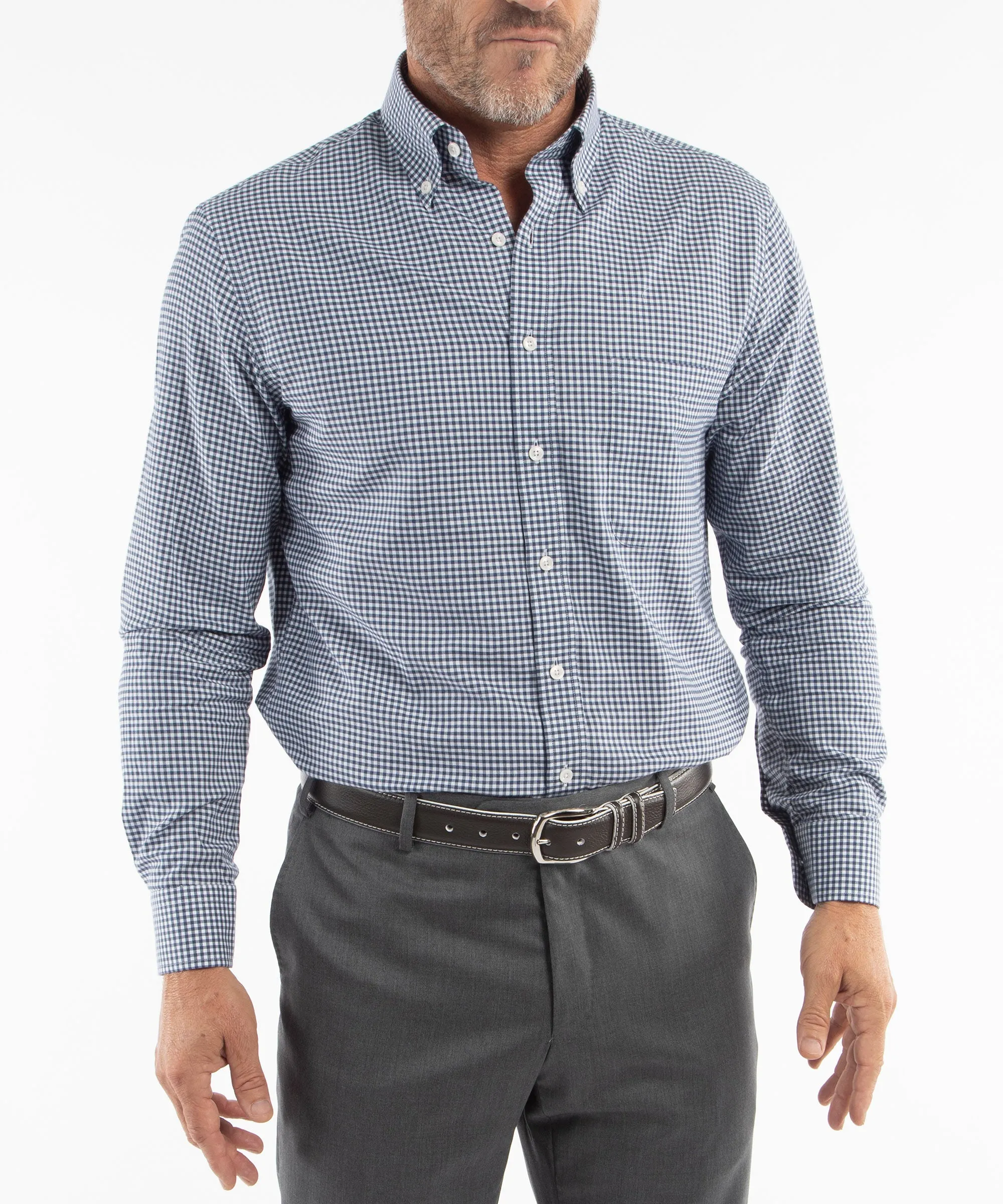 Signature Brushed Cotton Gingham Long Sleeve Sport Shirt