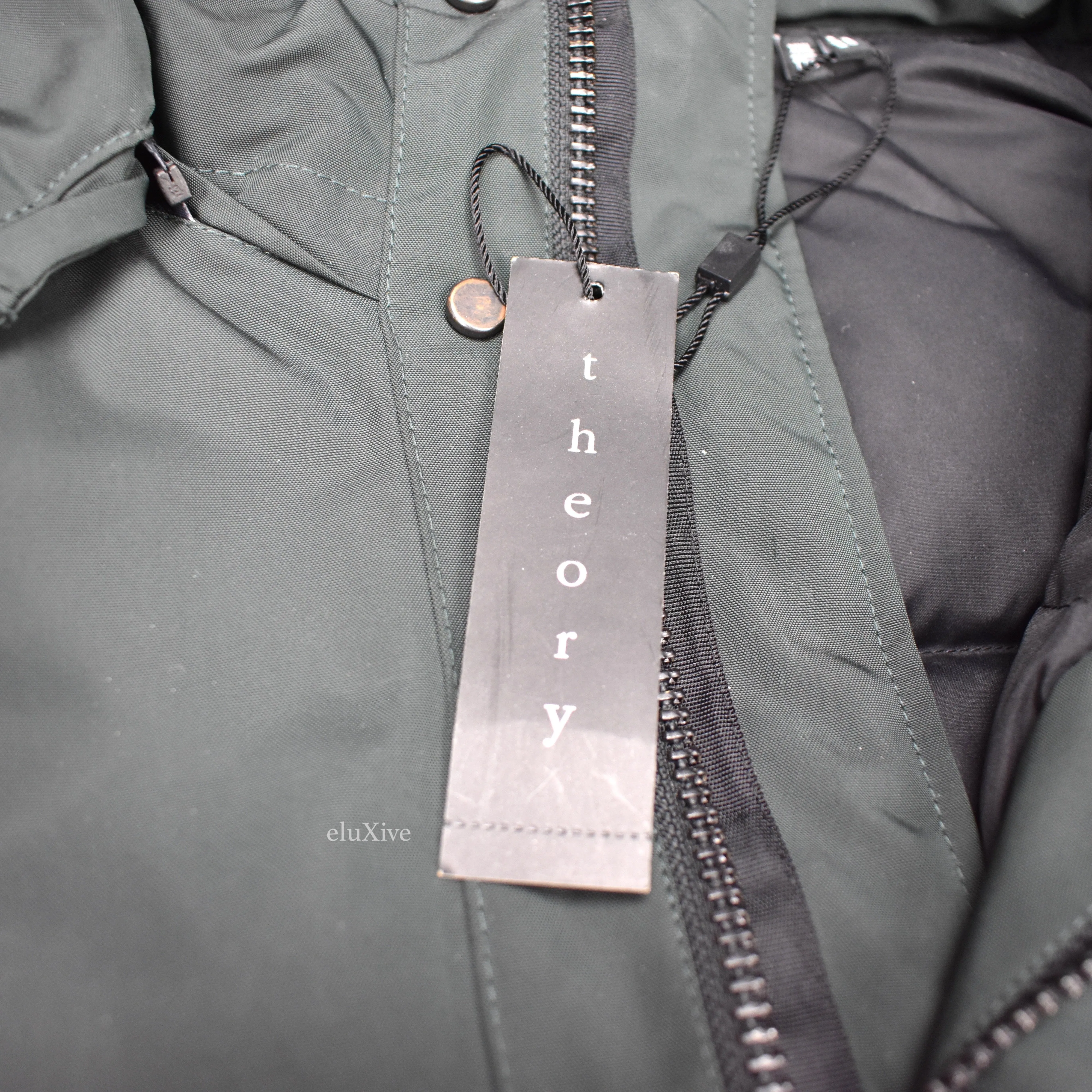 Theory - Emerald Green Fur Hooded Parka