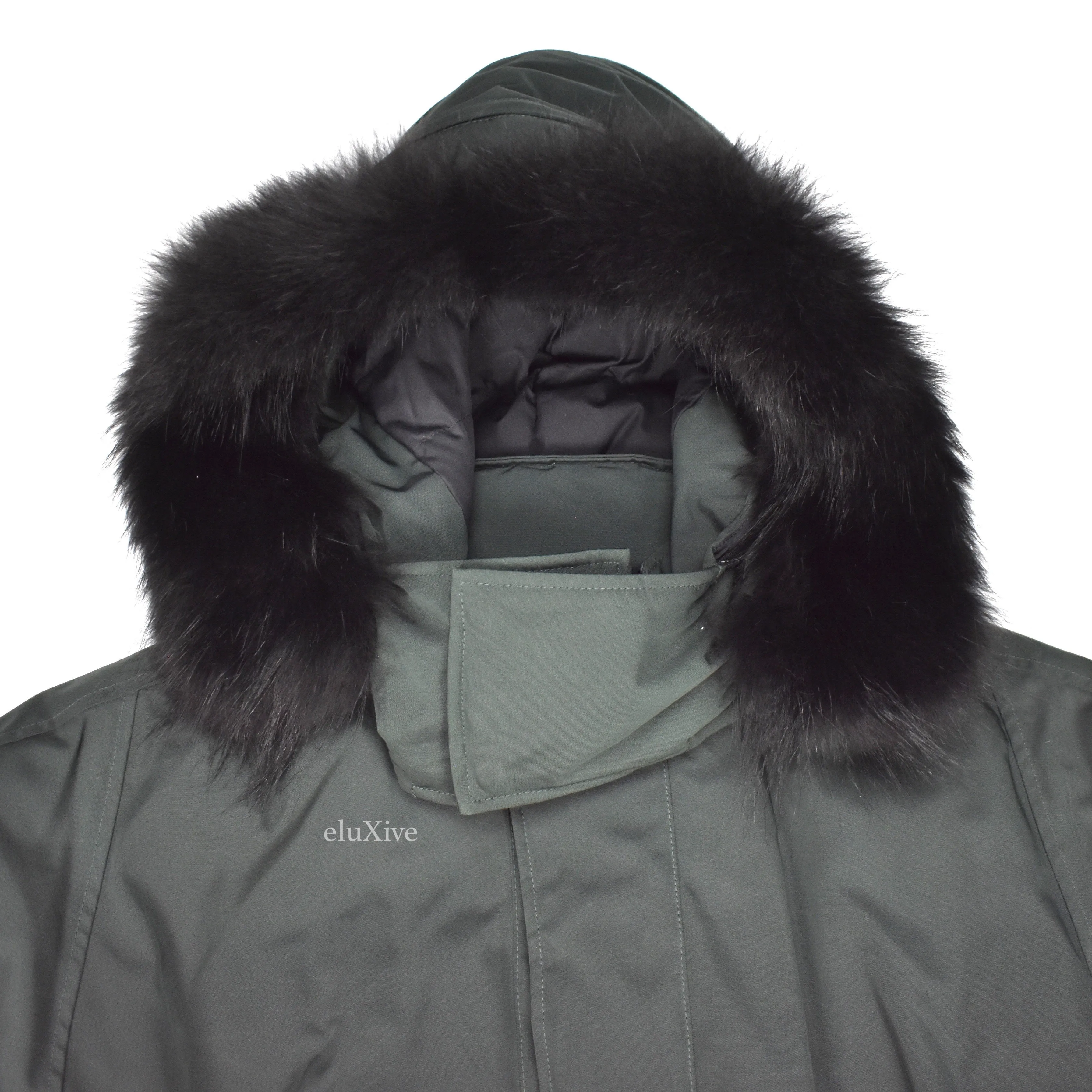 Theory - Emerald Green Fur Hooded Parka