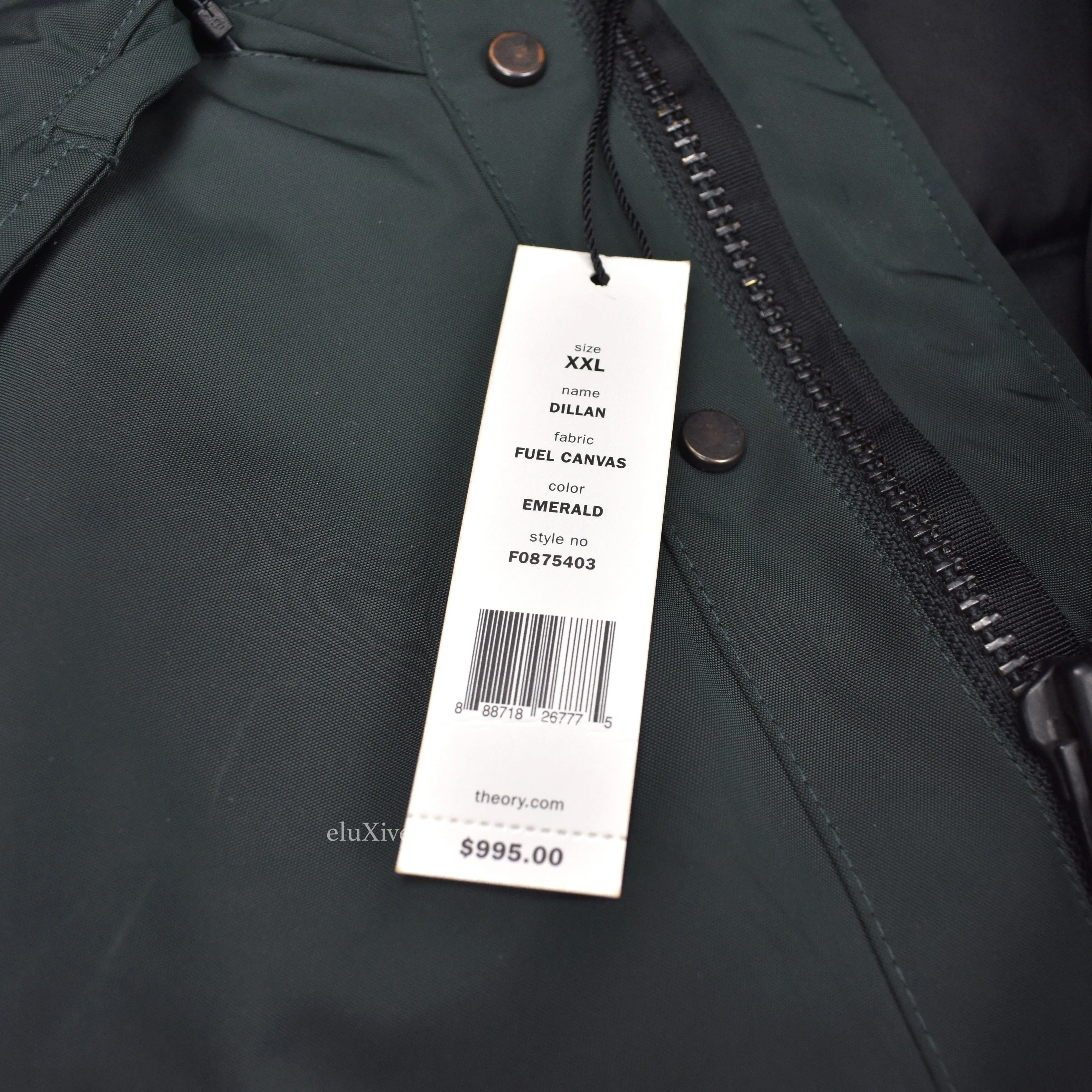 Theory - Emerald Green Fur Hooded Parka